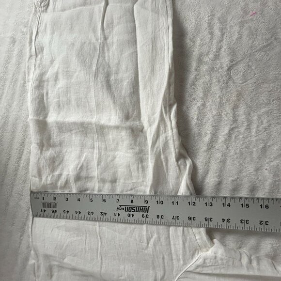 Rachel Zoe Womens White Linen Wide-Leg Pants Small Elastic Waist Pull-On Casual - Picture 8 of 9